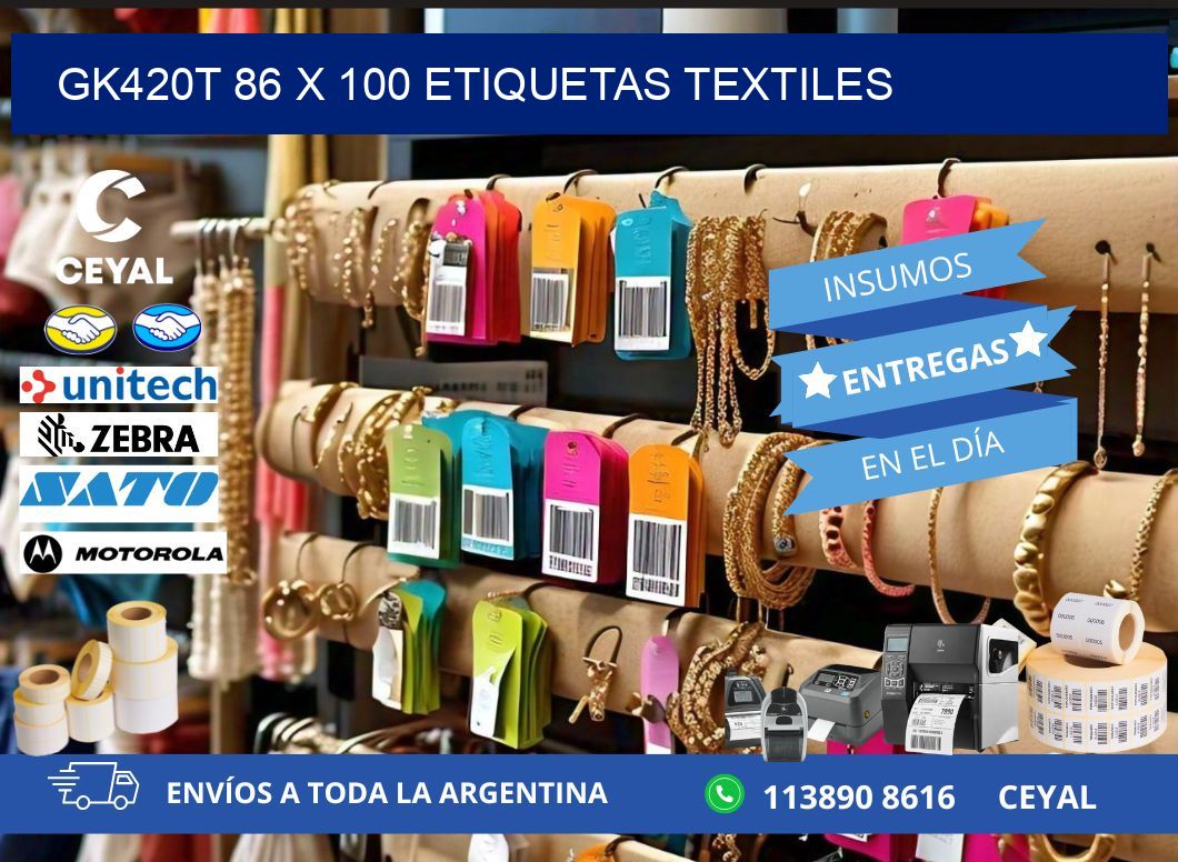 GK420T 86 x 100 ETIQUETAS TEXTILES