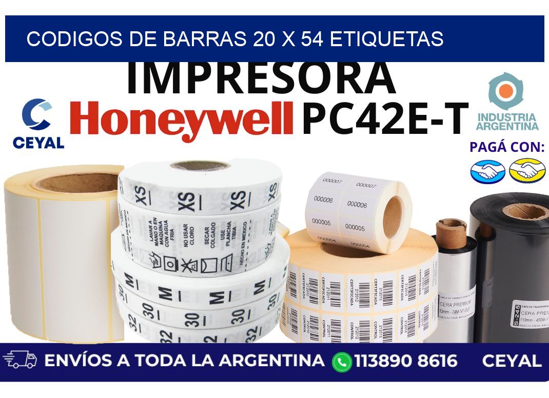 codigos de barras 20 x 54 etiquetas