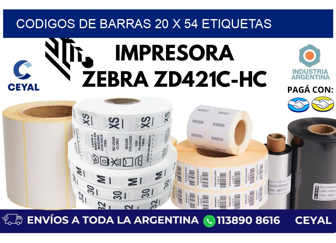 codigos de barras 20 x 54 etiquetas