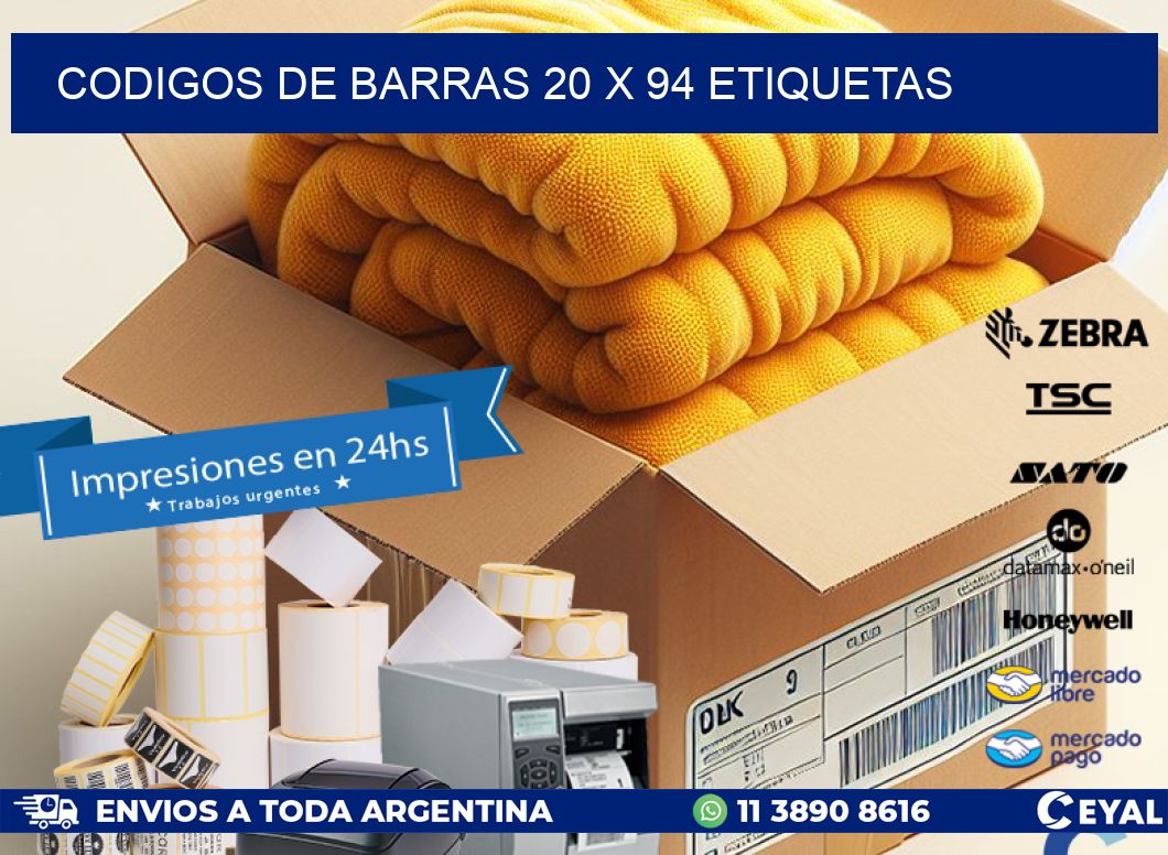 codigos de barras 20 x 94 etiquetas