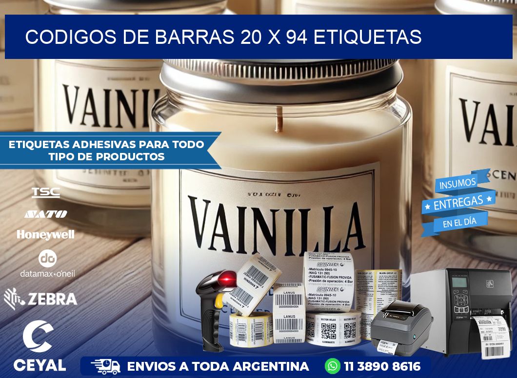 codigos de barras 20 x 94 etiquetas