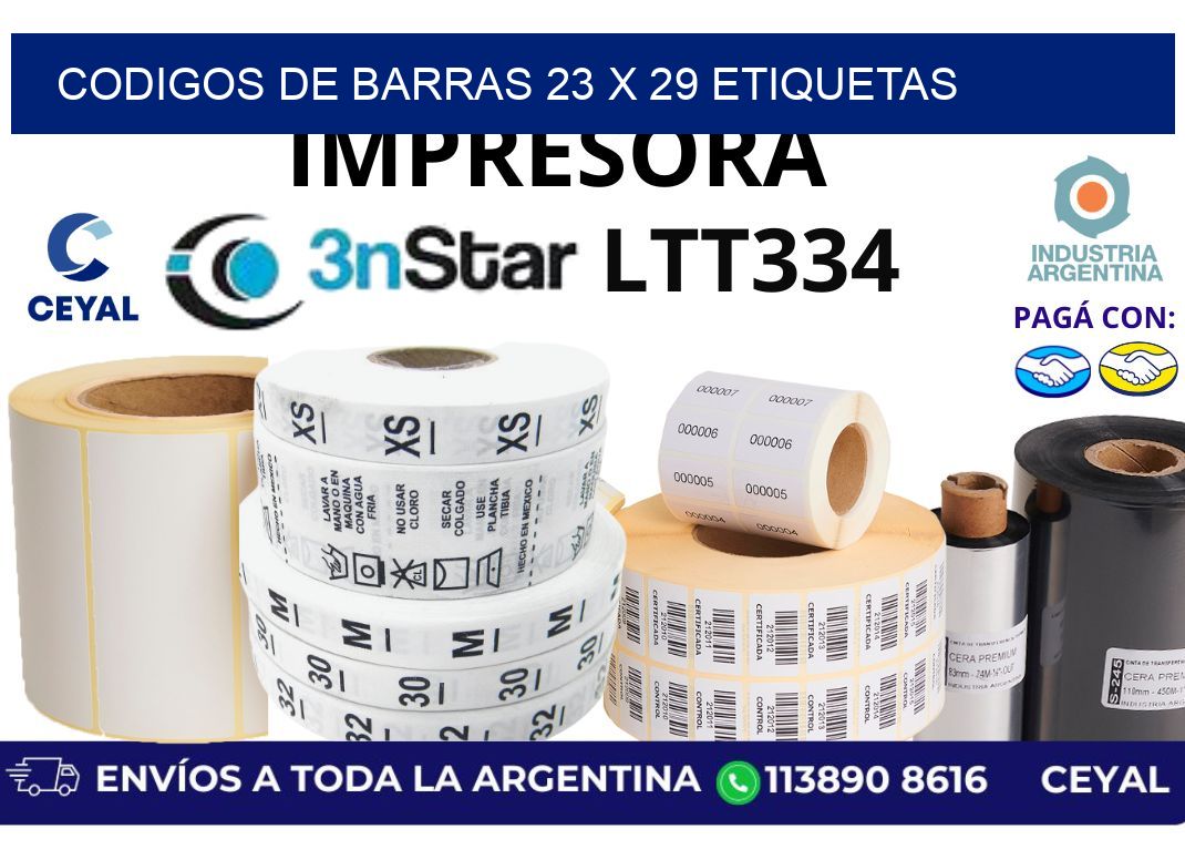 codigos de barras 23 x 29 etiquetas