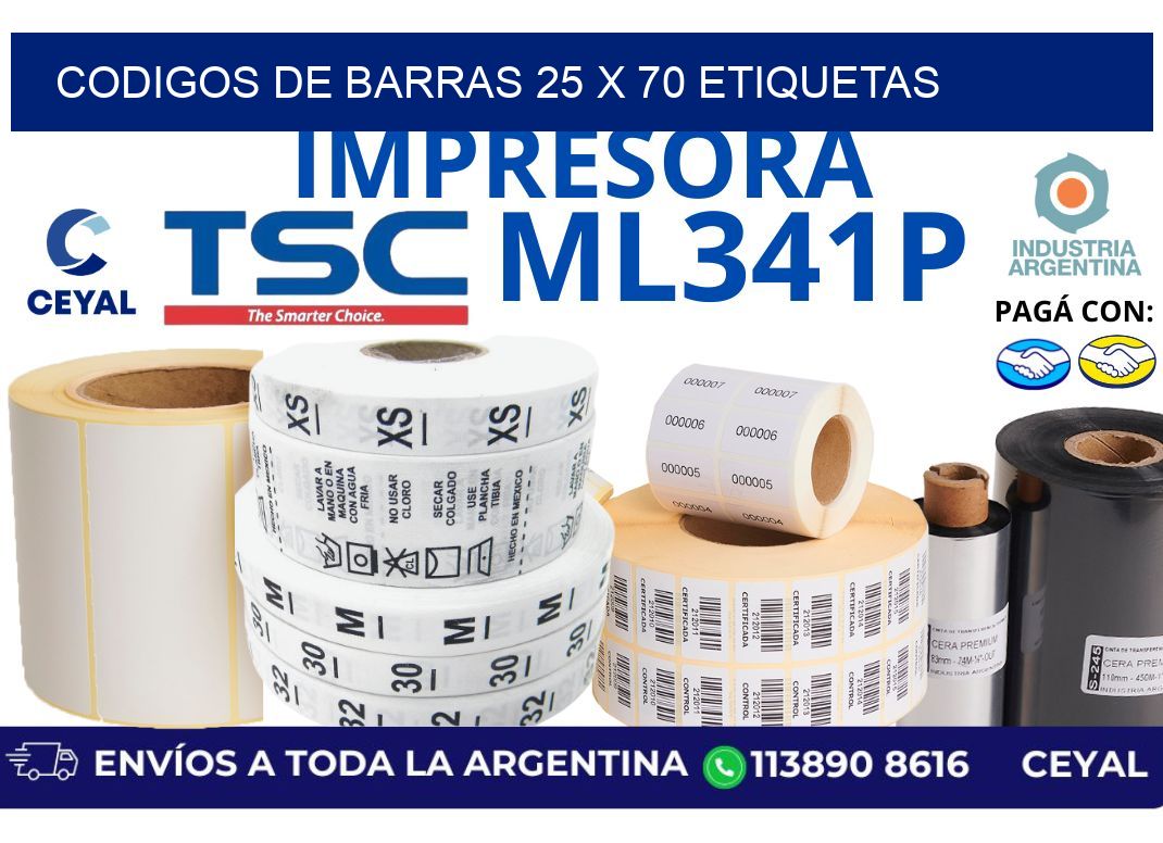 codigos de barras 25 x 70 etiquetas