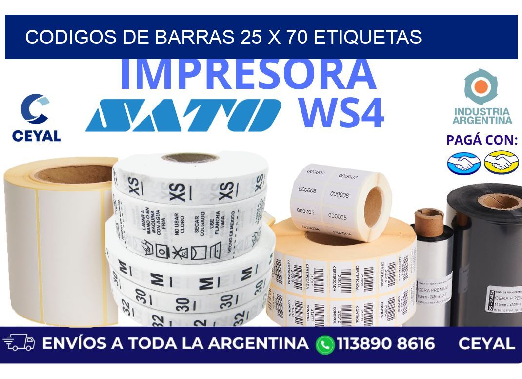 codigos de barras 25 x 70 etiquetas