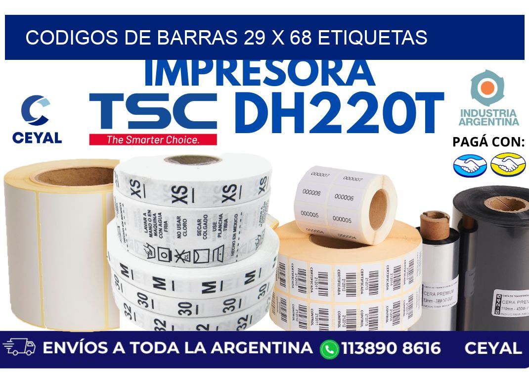 codigos de barras 29 x 68 etiquetas