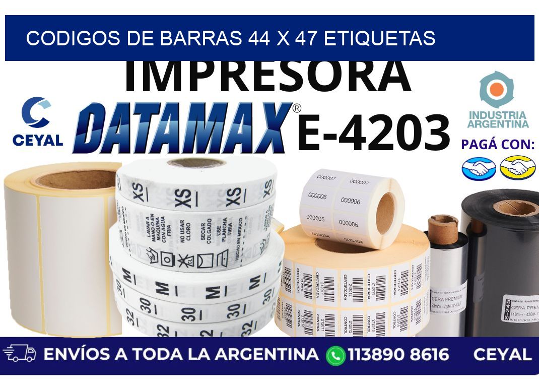 codigos de barras 44 x 47 etiquetas
