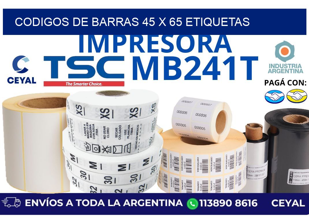 codigos de barras 45 x 65 etiquetas