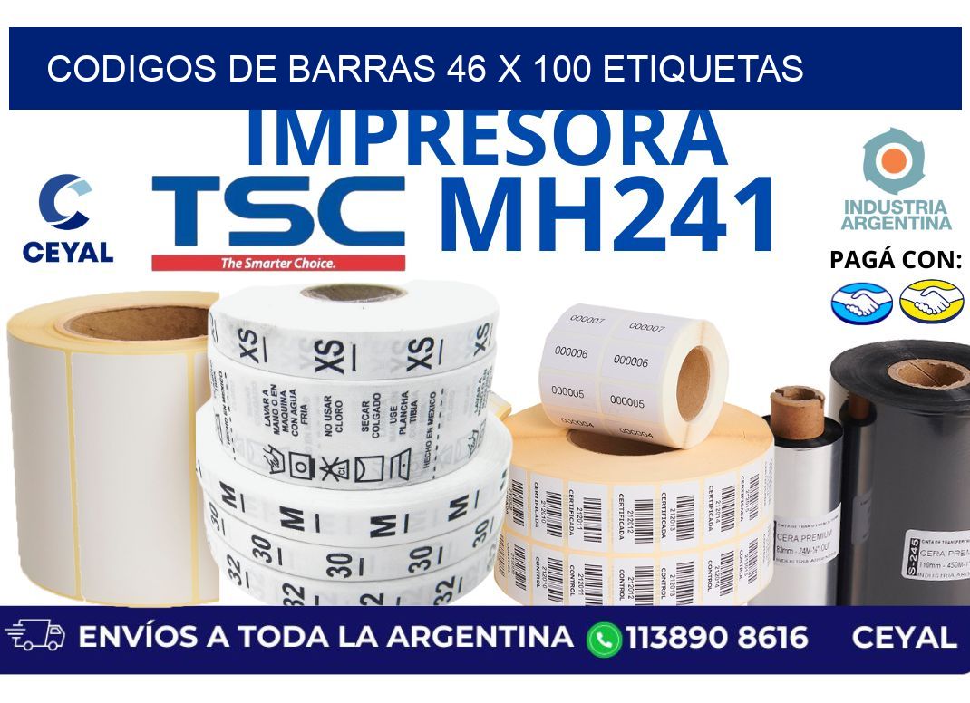 codigos de barras 46 x 100 etiquetas