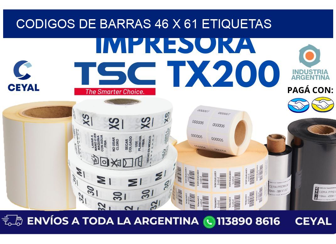 codigos de barras 46 x 61 etiquetas