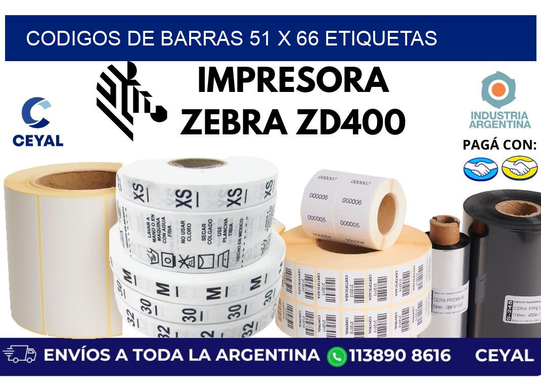 codigos de barras 51 x 66 etiquetas