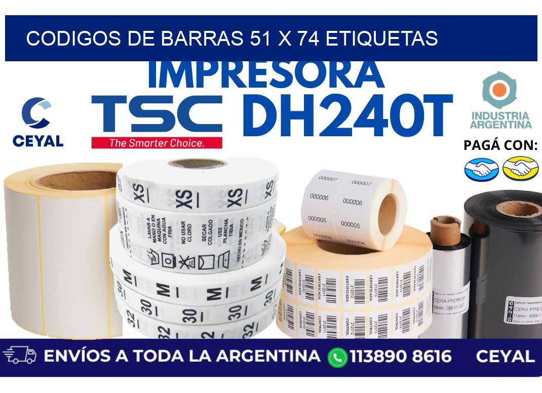codigos de barras 51 x 74 etiquetas