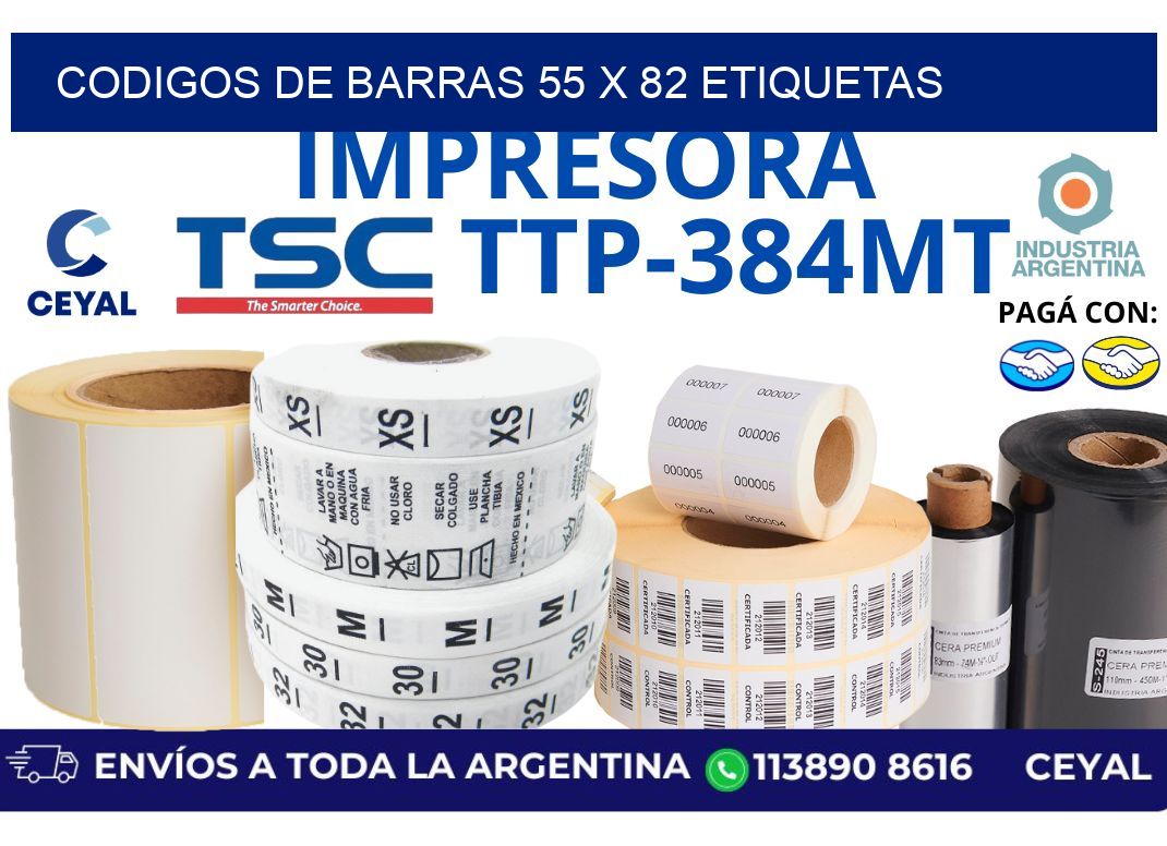 codigos de barras 55 x 82 etiquetas