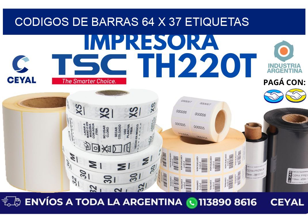 codigos de barras 64 x 37 etiquetas