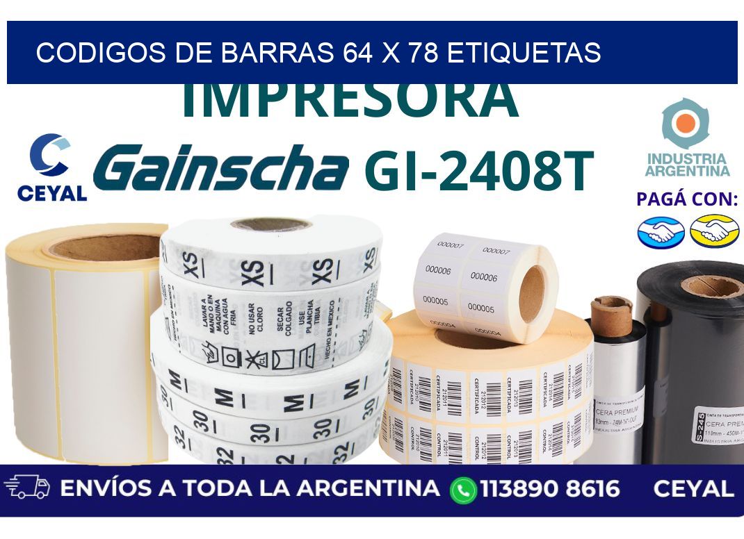codigos de barras 64 x 78 etiquetas