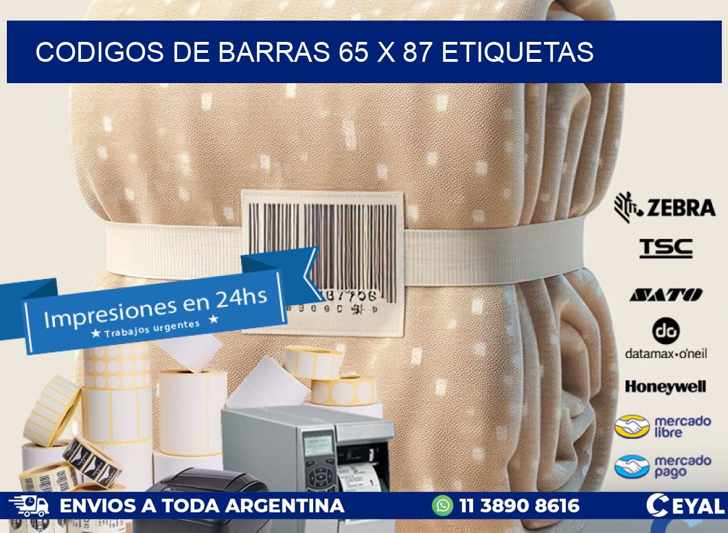 codigos de barras 65 x 87 etiquetas
