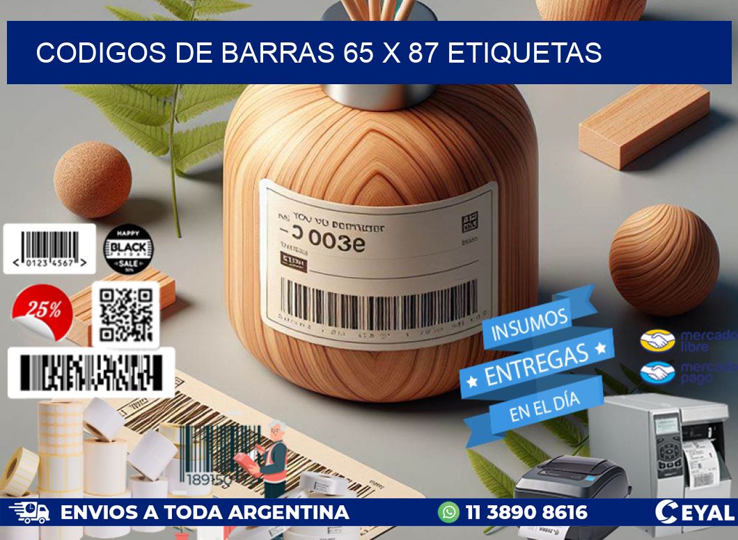 codigos de barras 65 x 87 etiquetas
