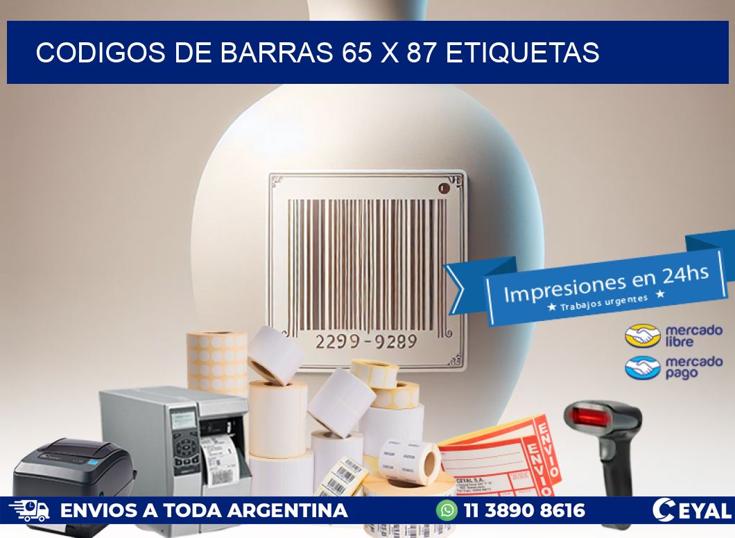 codigos de barras 65 x 87 etiquetas
