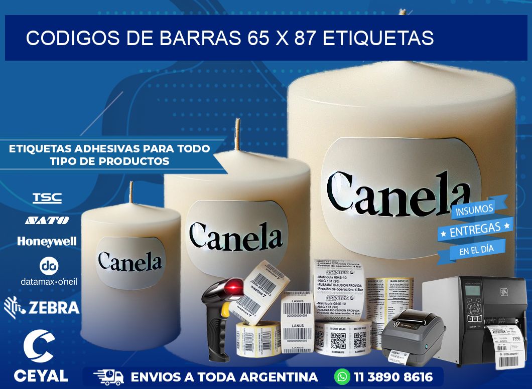 codigos de barras 65 x 87 etiquetas