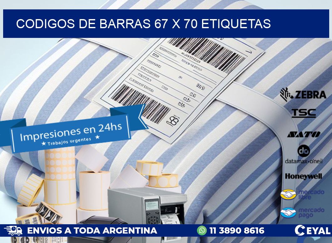codigos de barras 67 x 70 etiquetas