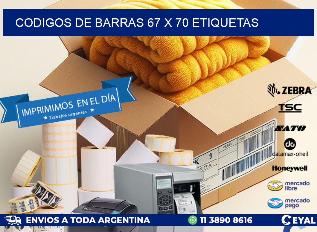 codigos de barras 67 x 70 etiquetas