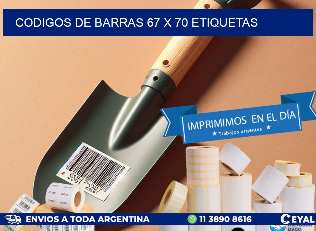 codigos de barras 67 x 70 etiquetas
