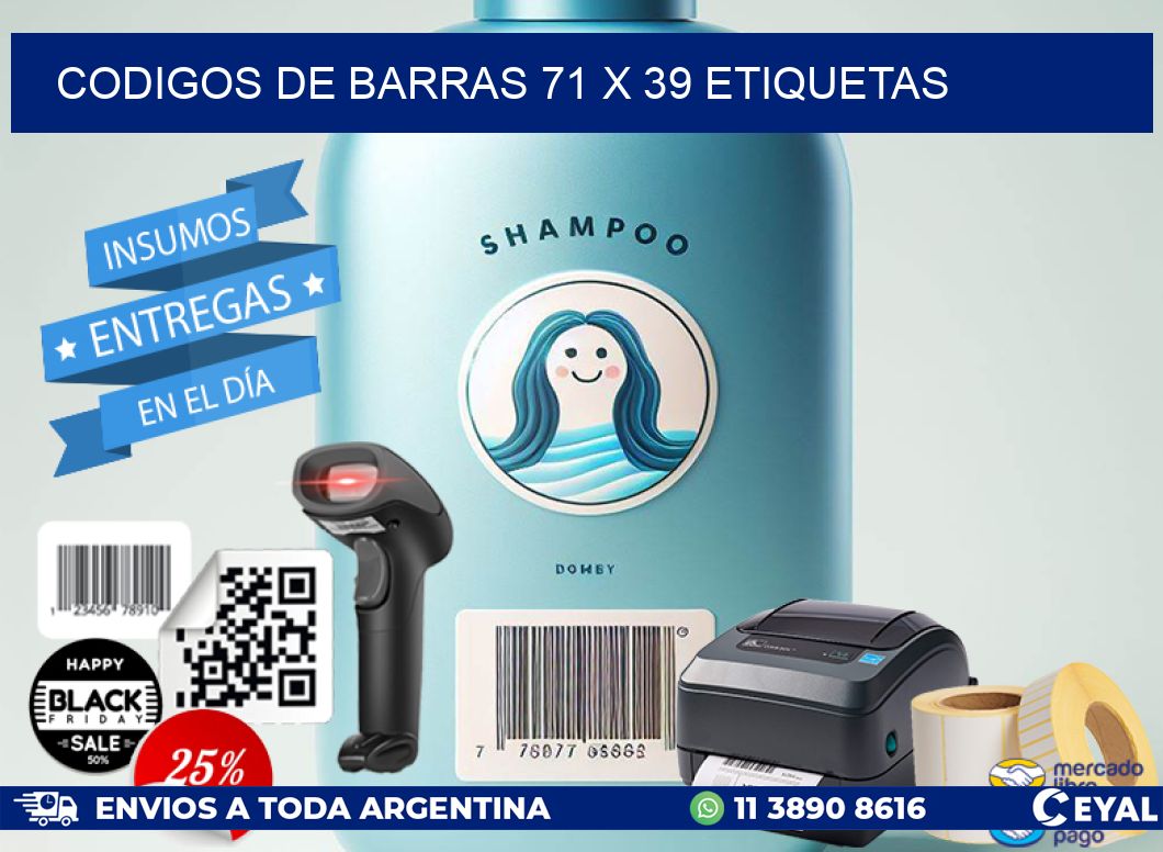 codigos de barras 71 x 39 etiquetas