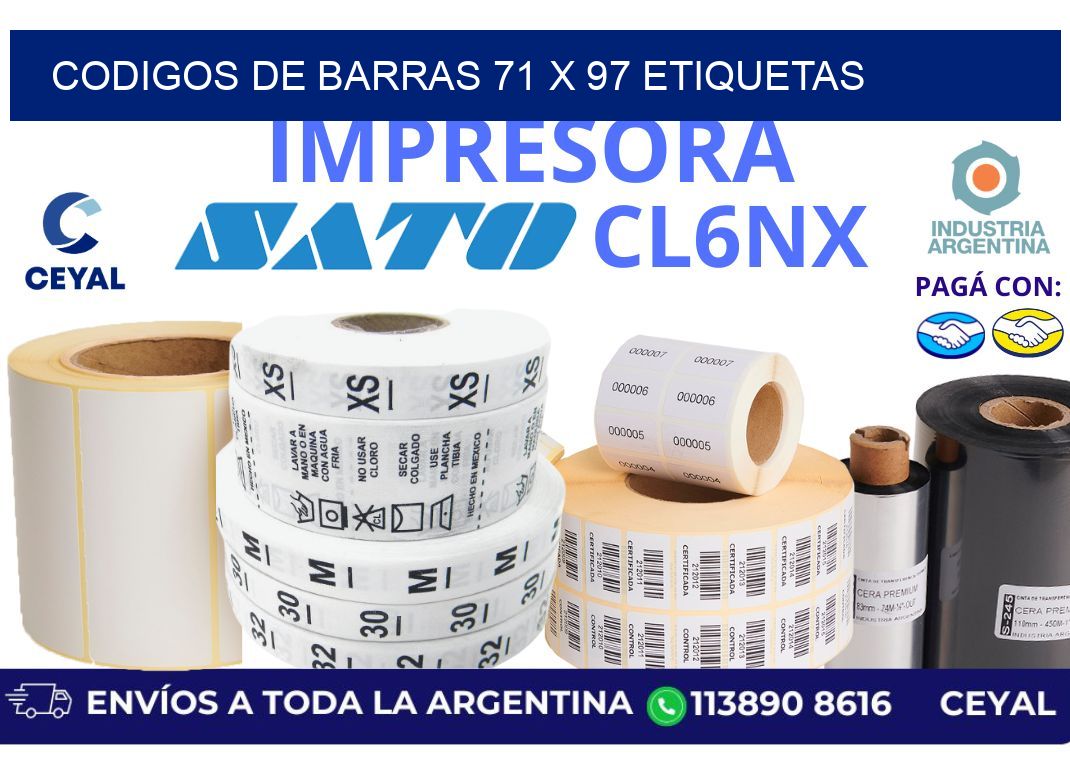 codigos de barras 71 x 97 etiquetas