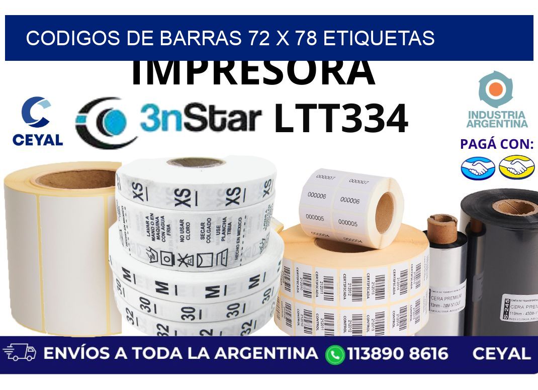 codigos de barras 72 x 78 etiquetas