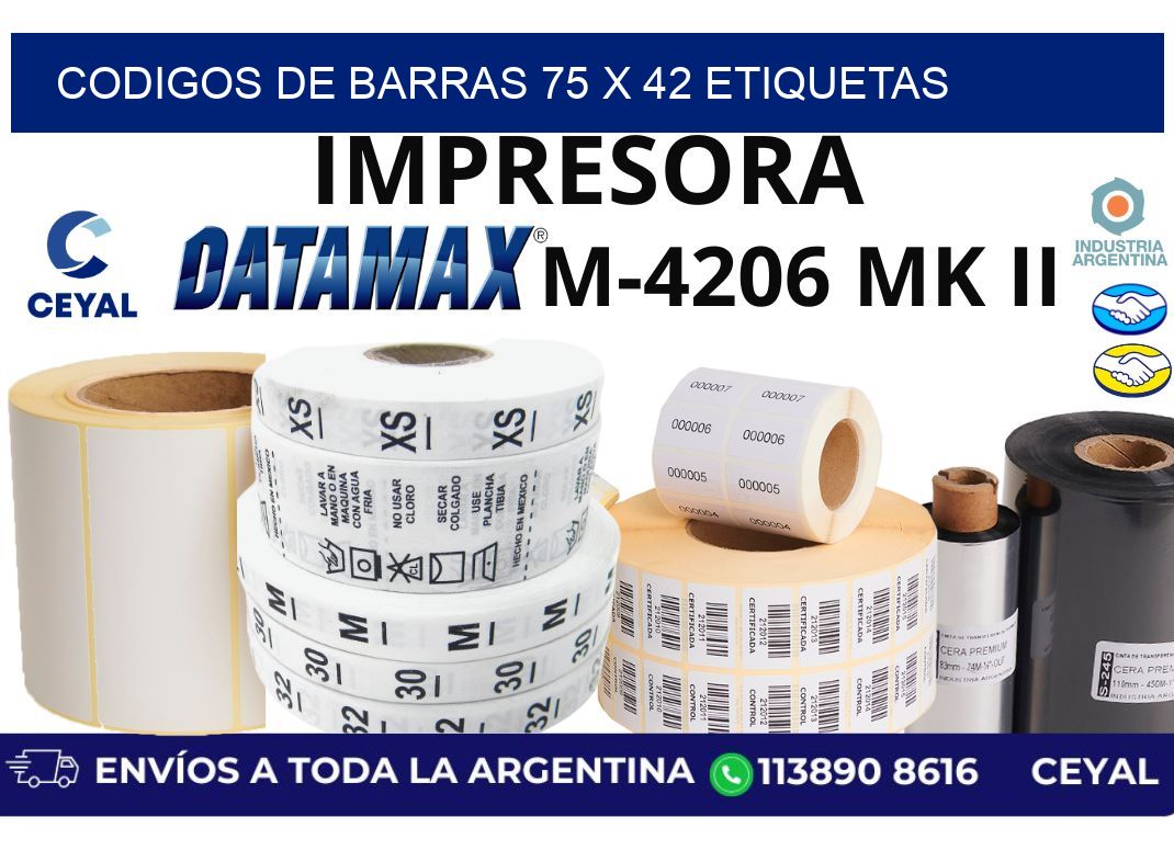 codigos de barras 75 x 42 etiquetas