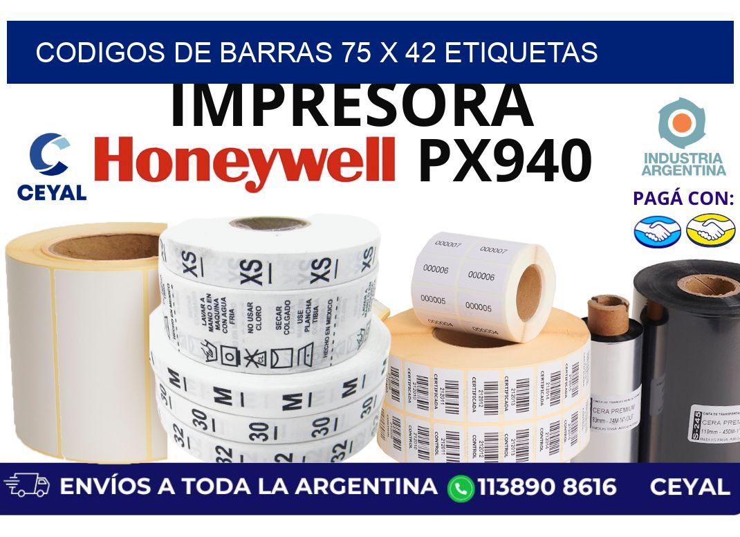 codigos de barras 75 x 42 etiquetas