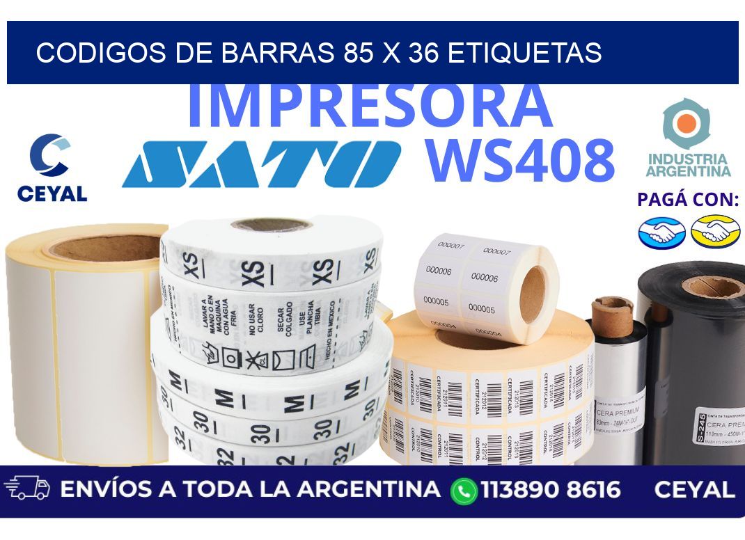 codigos de barras 85 x 36 etiquetas