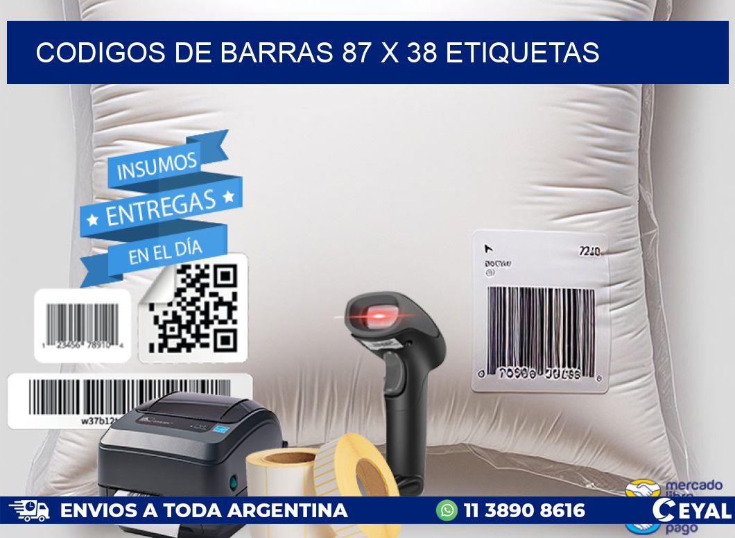codigos de barras 87 x 38 etiquetas