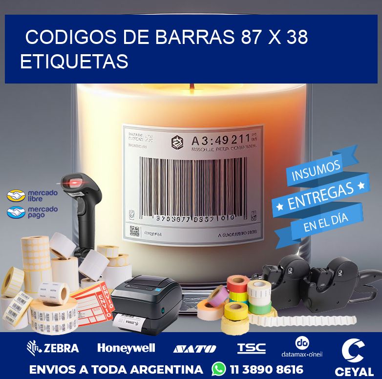 codigos de barras 87 x 38 etiquetas