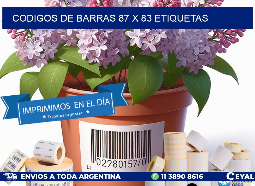 codigos de barras 87 x 83 etiquetas