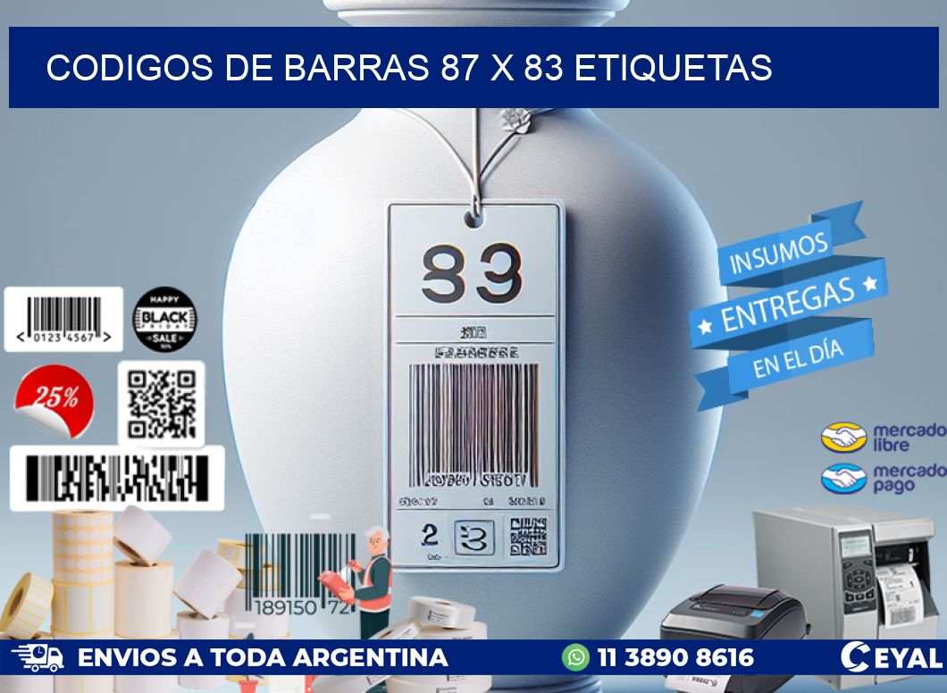 codigos de barras 87 x 83 etiquetas