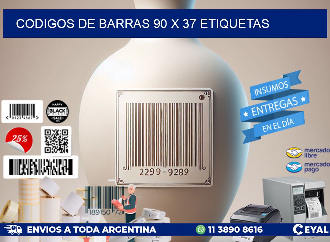 codigos de barras 90 x 37 etiquetas