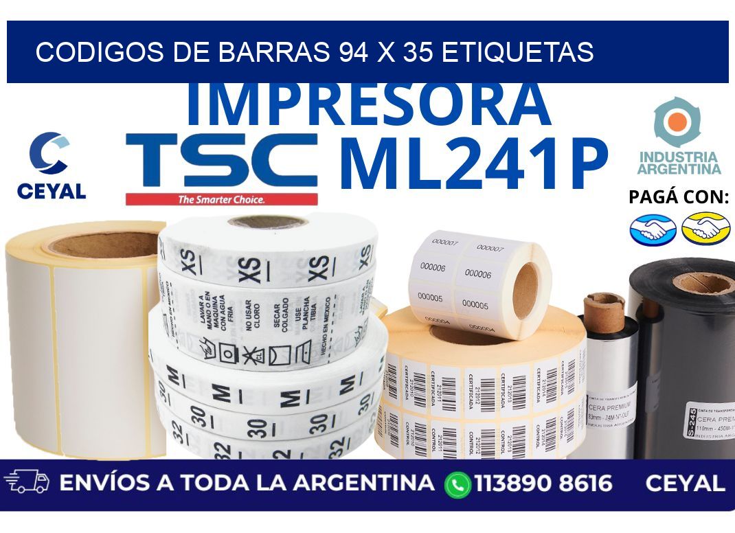 codigos de barras 94 x 35 etiquetas