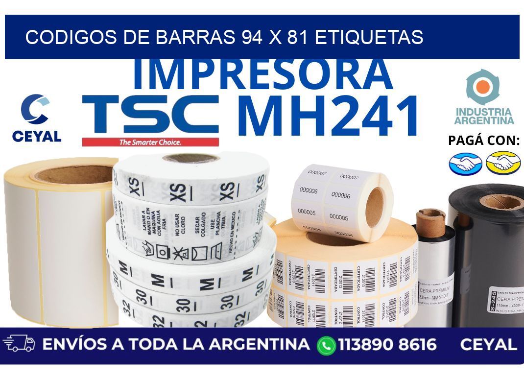 codigos de barras 94 x 81 etiquetas