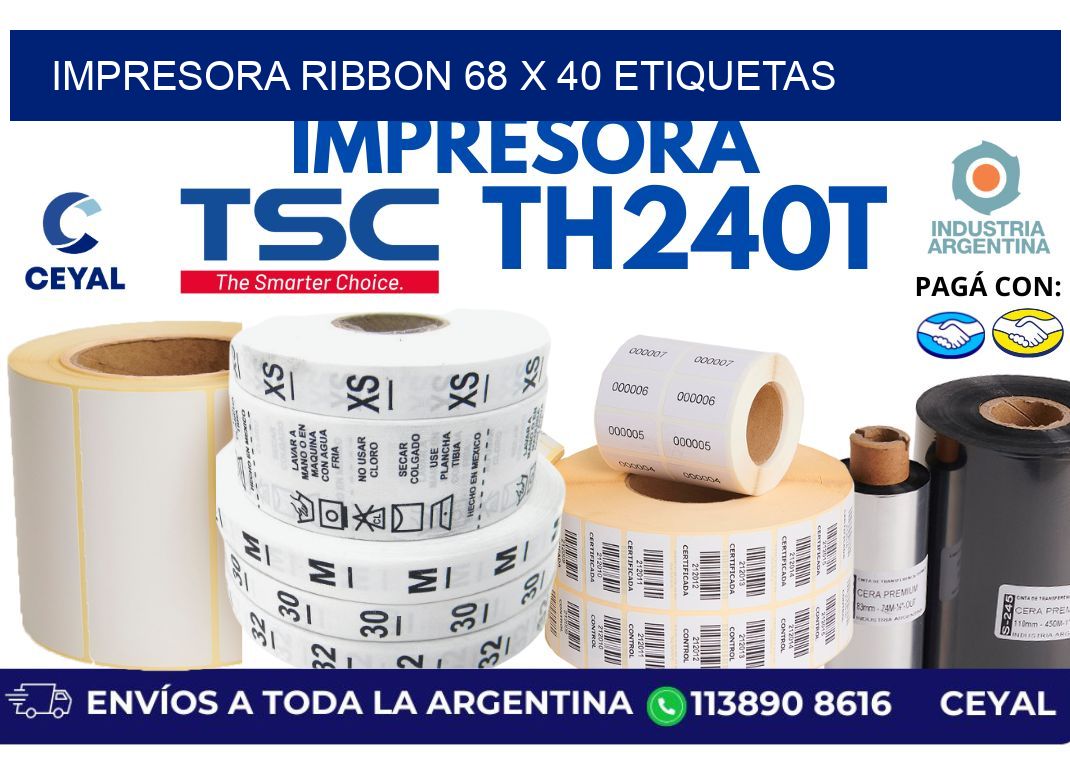 impresora ribbon 68 x 40 etiquetas