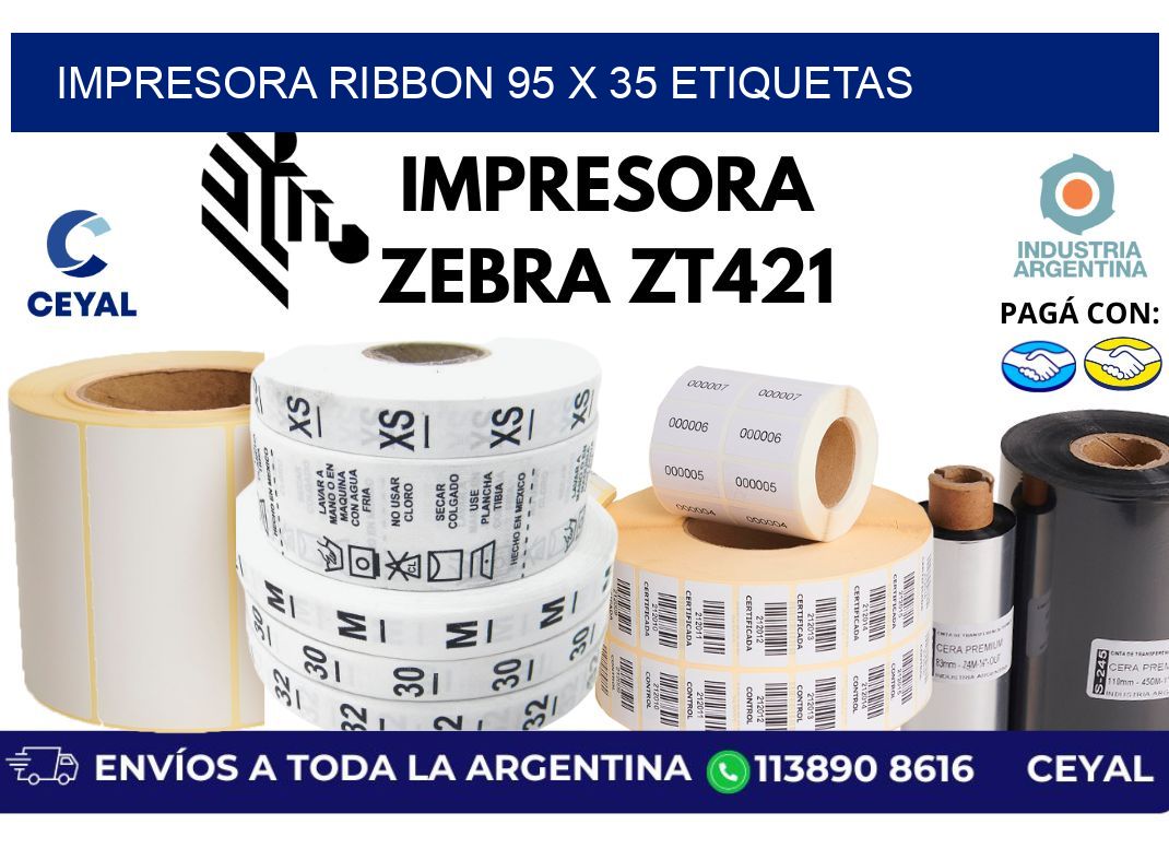impresora ribbon 95 x 35 etiquetas
