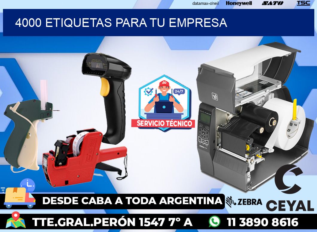 4000 etiquetas para tu empresa