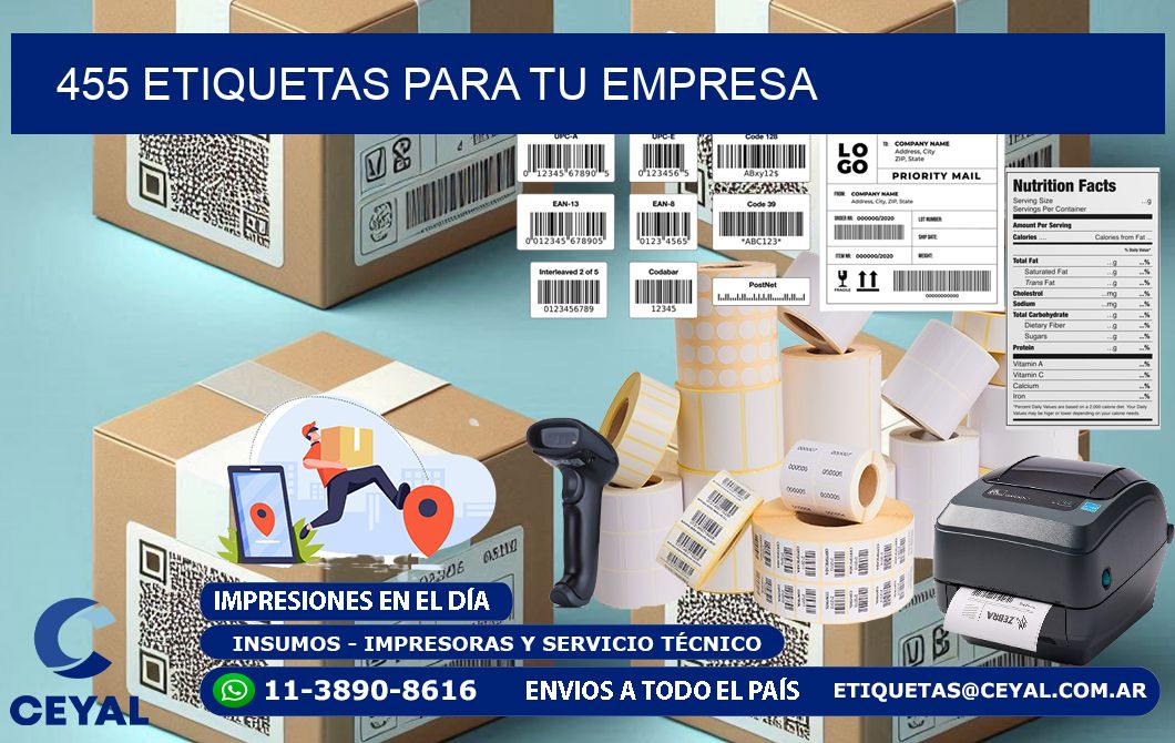 455 etiquetas para tu empresa