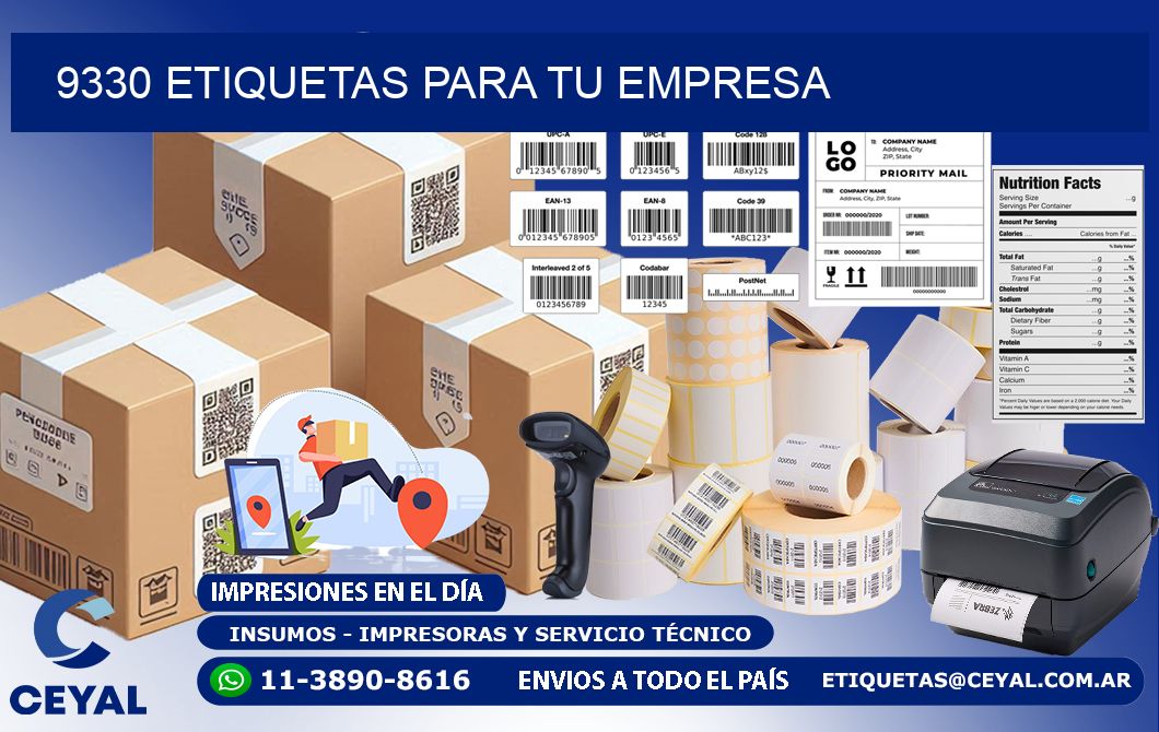 9330 etiquetas para tu empresa