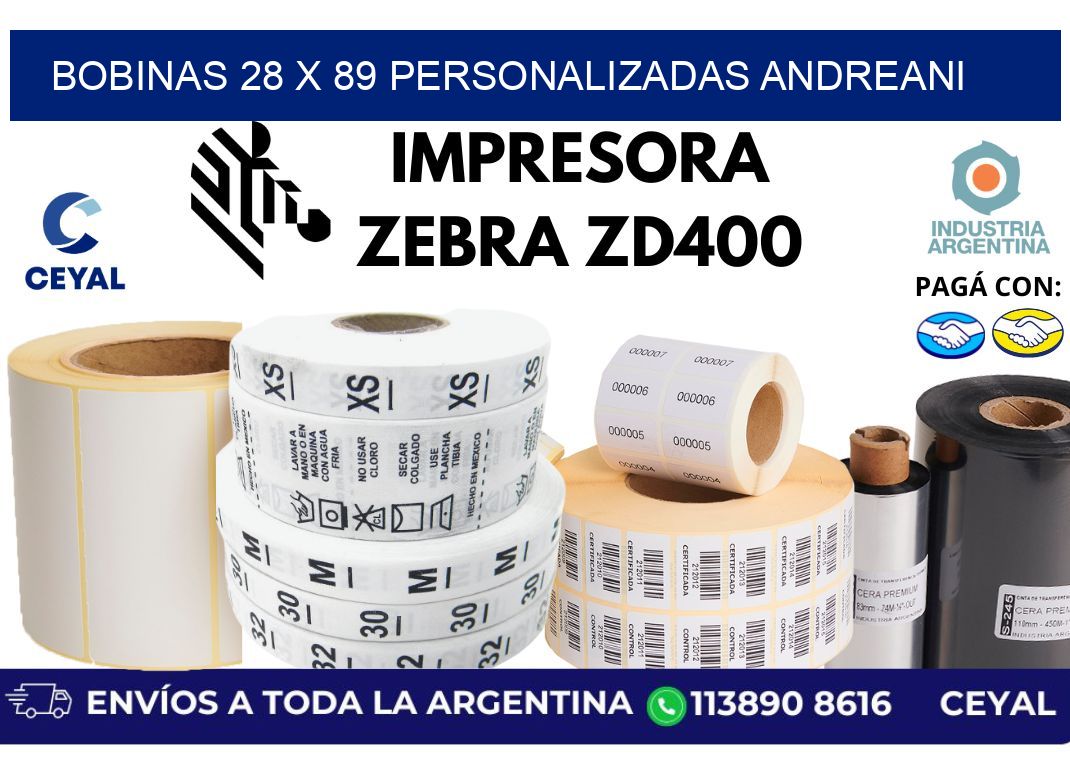 bobinas 28 x 89 personalizadas andreani