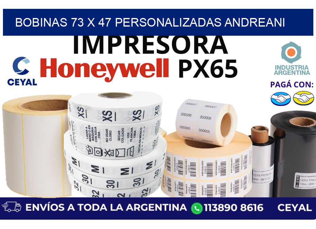 bobinas 73 x 47 personalizadas andreani