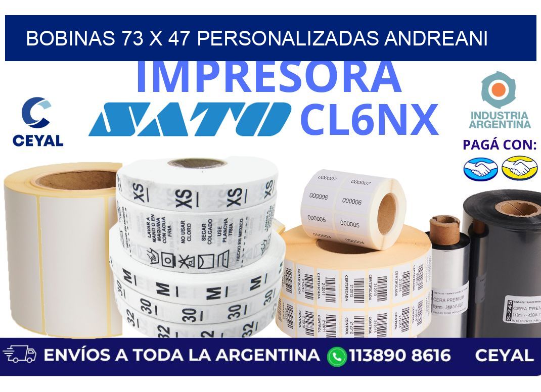 bobinas 73 x 47 personalizadas andreani