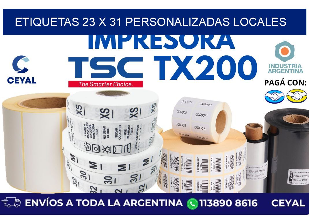 etiquetas 23 x 31 personalizadas locales