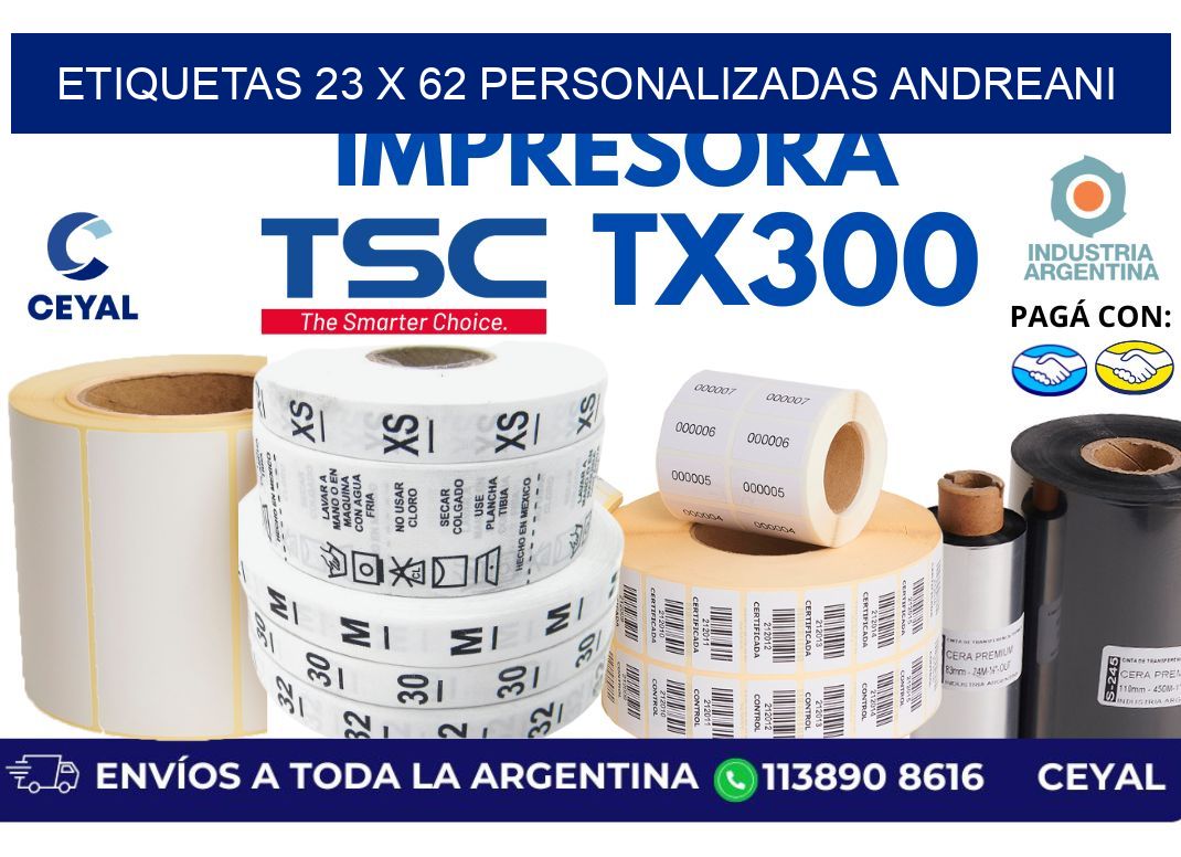 etiquetas 23 x 62 personalizadas andreani