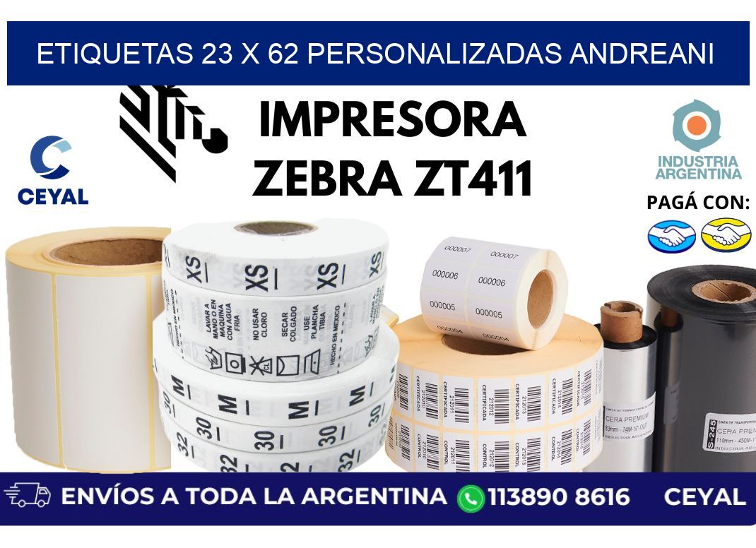 etiquetas 23 x 62 personalizadas andreani
