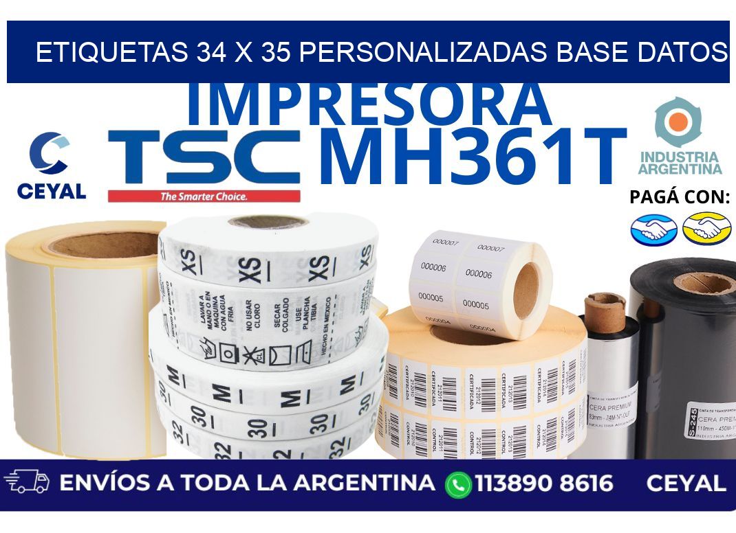 etiquetas 34 x 35 personalizadas base datos
